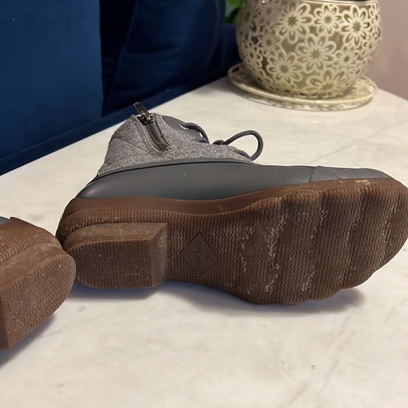 Sperry Duck Boots in Grey Flanel Size 5.5 - Picture 9 of 13